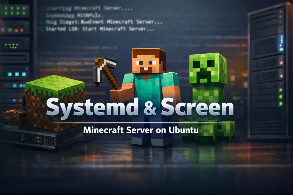 Minecraftサーバーをsystemdとscreenを使って構成するイメージ