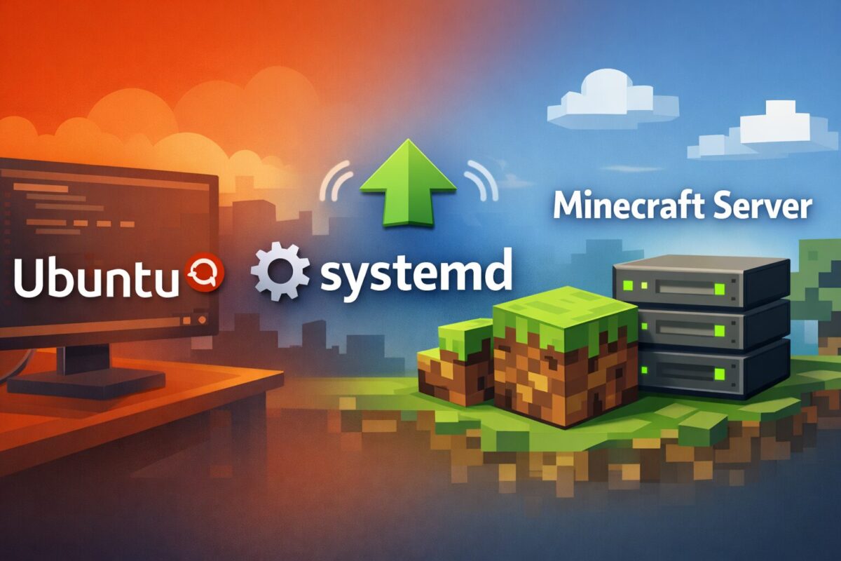 Ubuntu systemd Minecraft Server auto start illustration