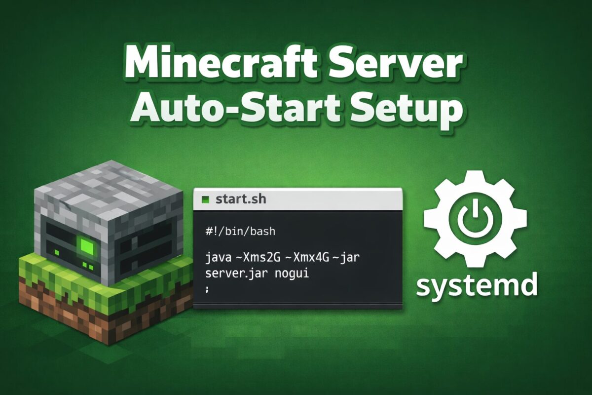Minecraftサーバーをsystemdで自動起動するためのスクリプトのイメージ