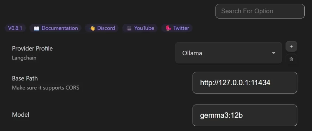 ObsidianのText Generatorの設定画面でOllamaを指定したスクリーンショット