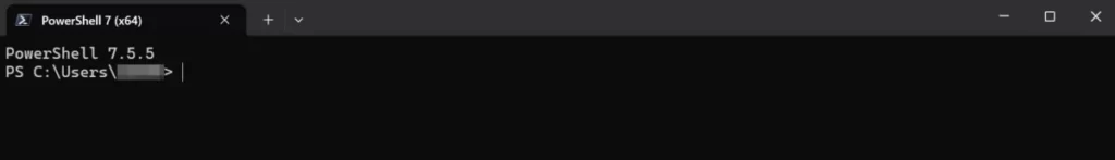 WindowsでPowerShellを起動した画面のスクリーンショット